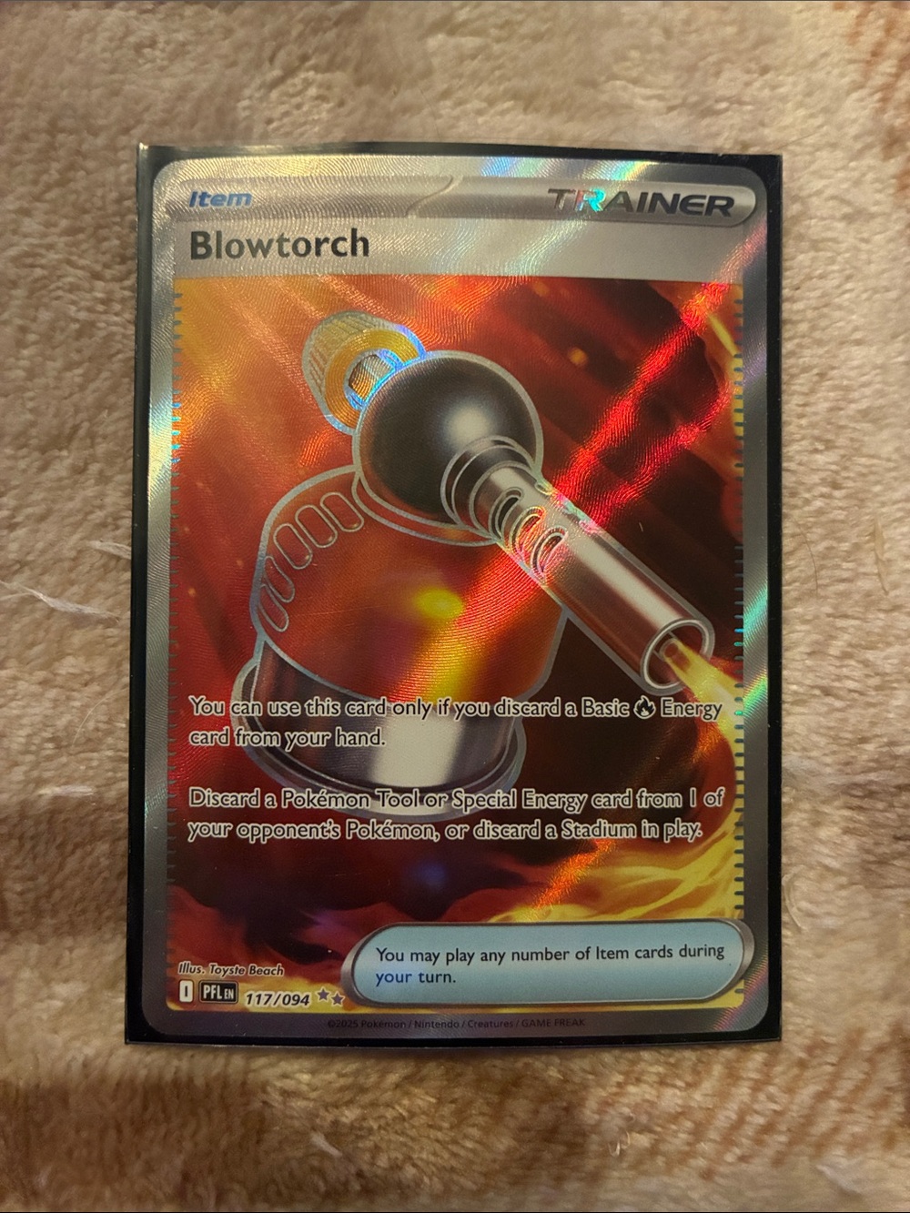 Pokemon Blowtorch Trainer Card - Red Orange Silver Holo
